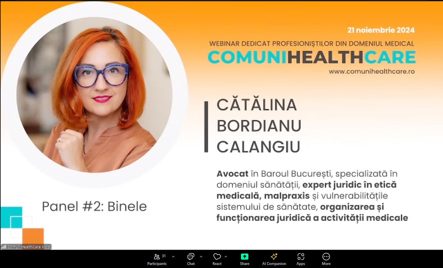 Webinar ComuniHealthCare 21 noiembrie 2024