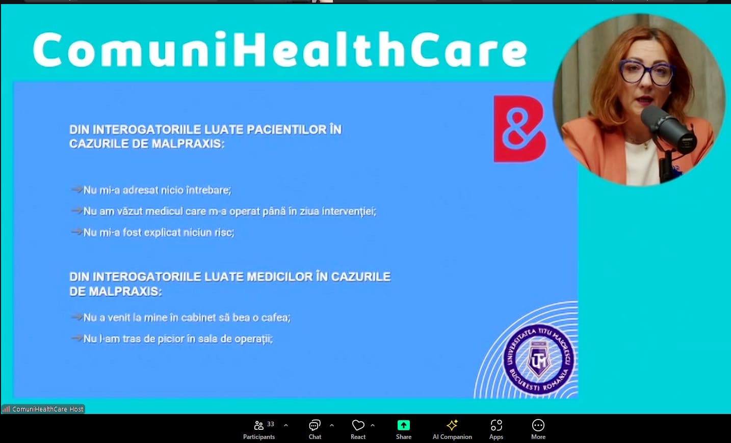 Webinar ComuniHealthCare 21 noiembrie 2024